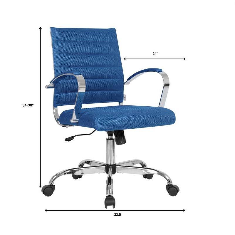 Benmar Ergonomic Mesh Office Chair with Adjustable Height, Tilt, Swivel, Stainless Steel Frame, Lumbar Support & Smooth Casters
