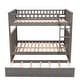 preview thumbnail 11 of 16, Full Over Full Bunk Bed with Twin Size Trundle and Guardrails, Sturdy and Durable, Maximized Space, Grey