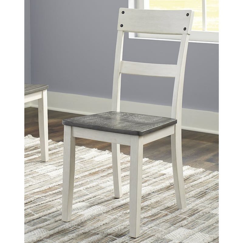 Nelling White/ Weathered Brown Wood Dining Chair (Set of 2) - Side Chair