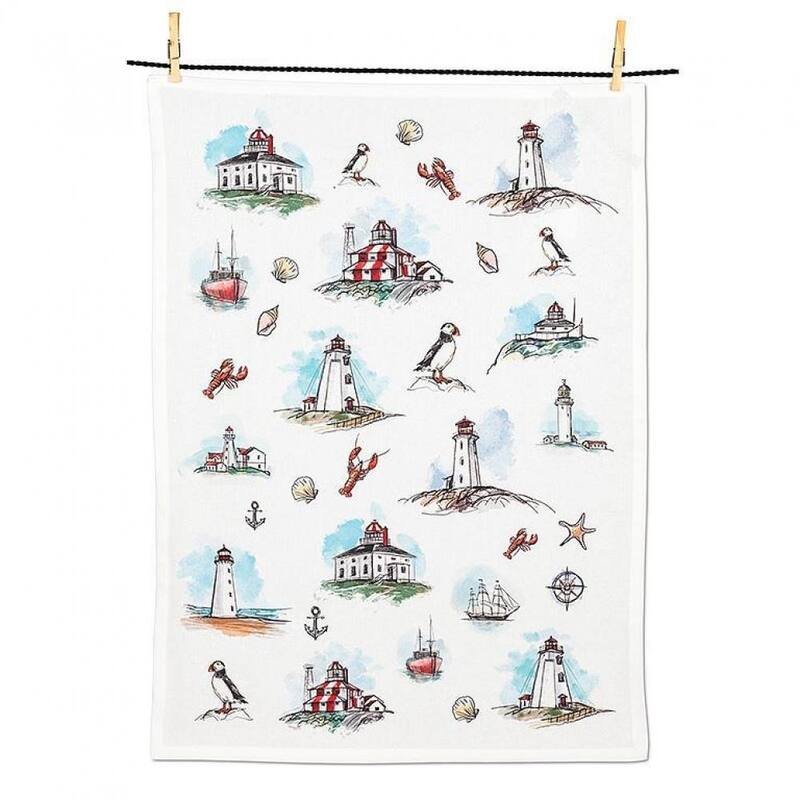 Lighthouses & Coastal Theme Print Tea Towel Multicolor Bed Bath & Beyond 39287088