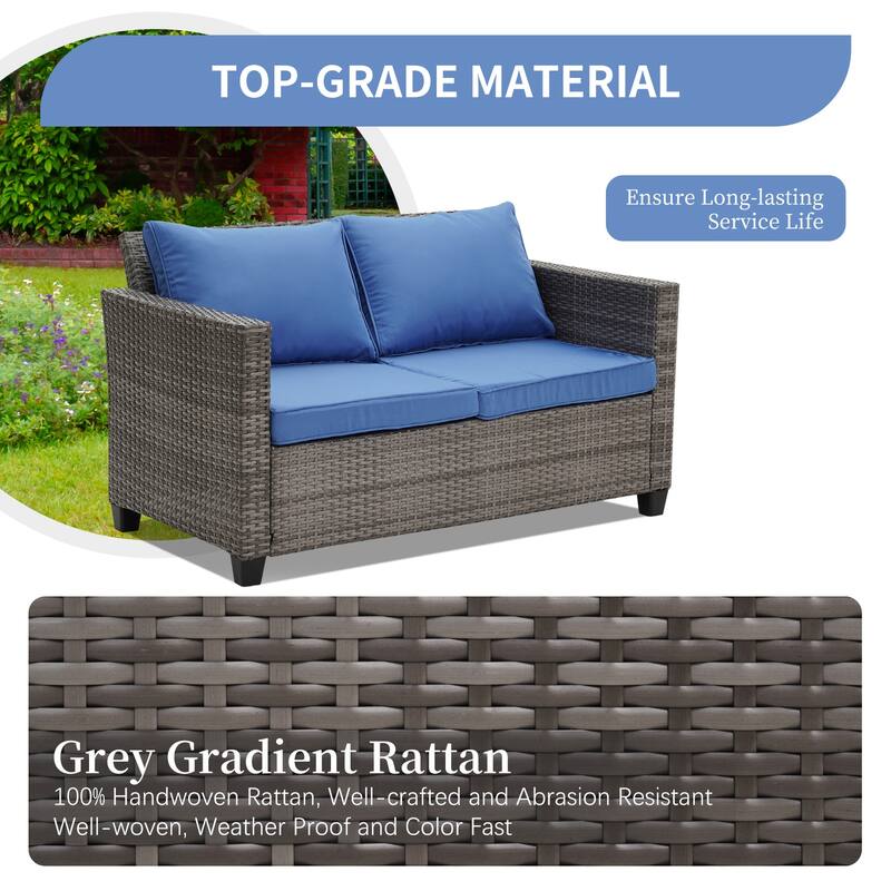 Ainfox Outdoor Patio Sofa Set Sectional Wicker Sofa Patio Furniture Rattan sofa