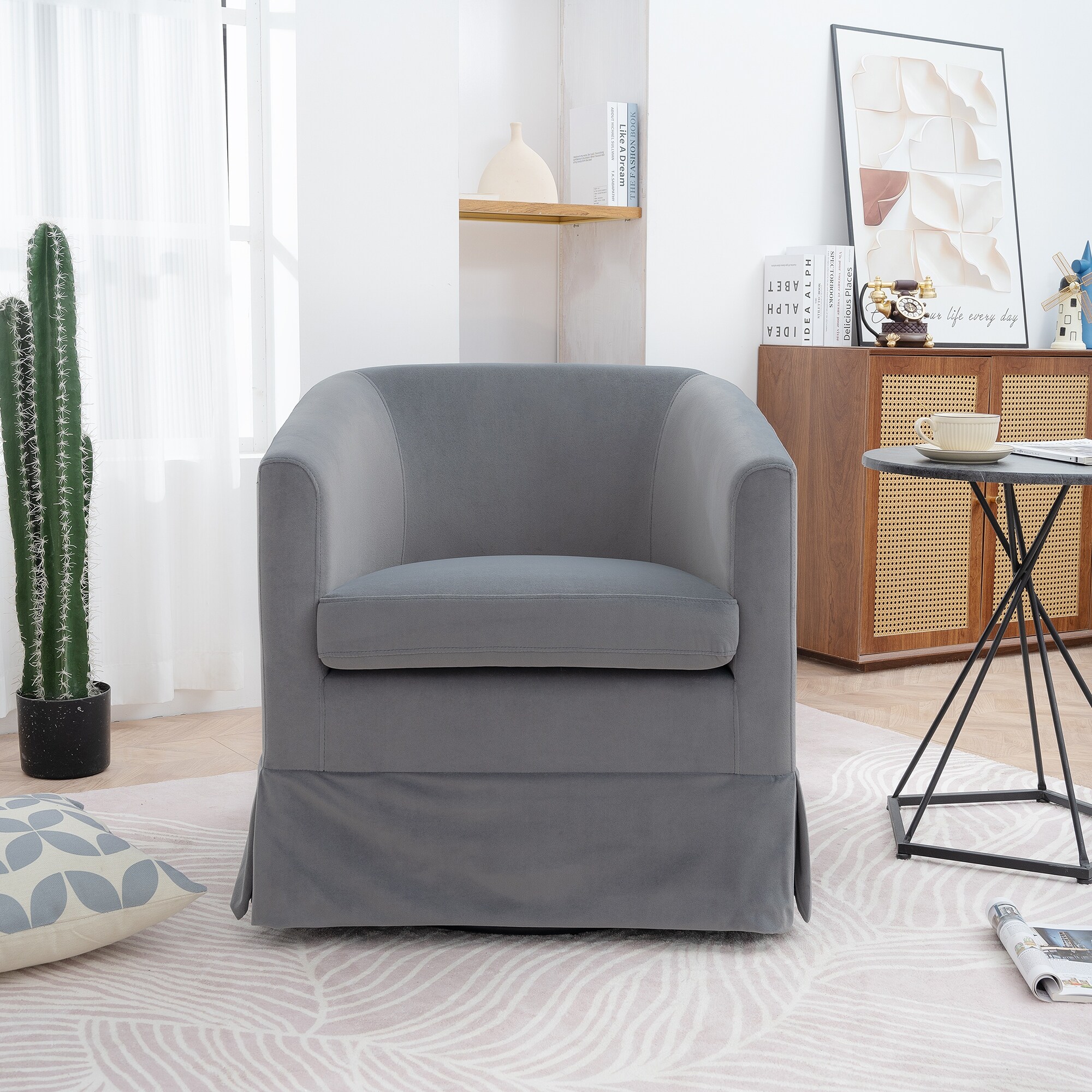Swivel barrel chair hotsell covers