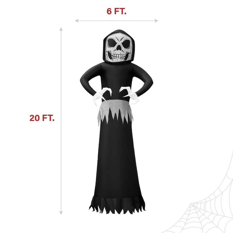Haunted Hill Farm 20-Ft. Tall Pre-lit Inflatable Ghost Reaper - N/A