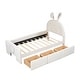 preview thumbnail 5 of 42, Rabbit Ears Shaped Children Platform Bed Frame with 3 Drawers