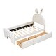 preview thumbnail 3 of 20, Velvet Rabbit-Shaped Twin Size Platform Bed with Drawers and Bed-End Storage Pocket