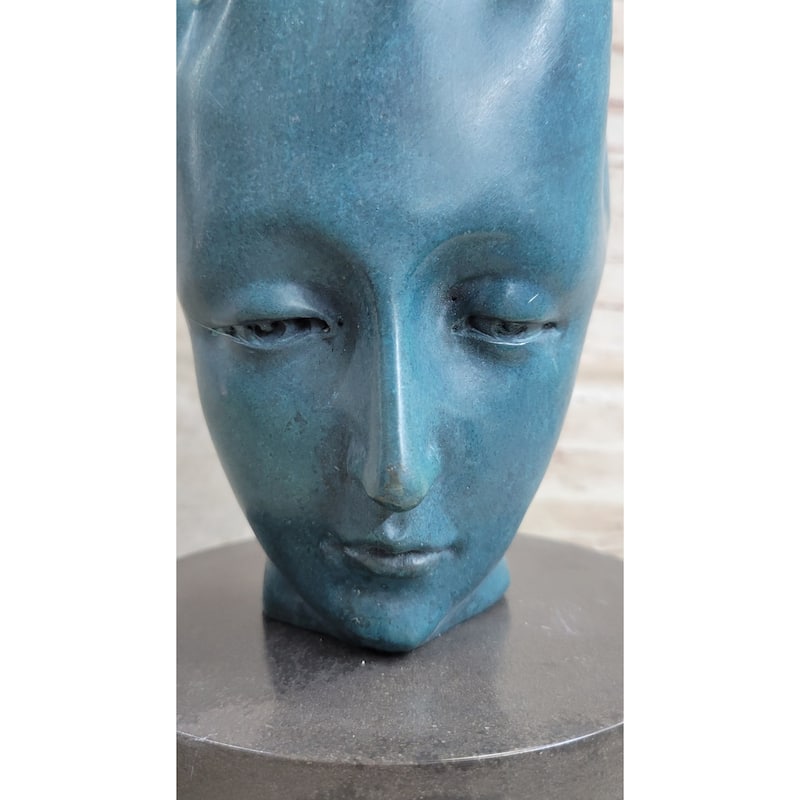 Salvador Dali Human Face Hand Made Bronze Sculpture Special Patina Statue Decor