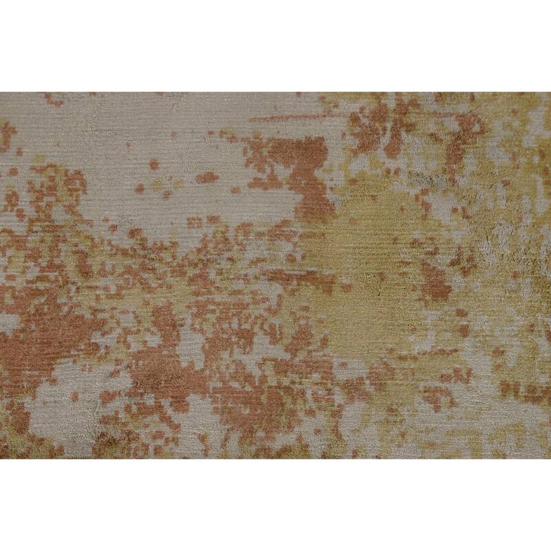 All-Over Abstract Contemporary Area Rug Hand-Knotted Wool Carpet - 5'6" x 8'0"