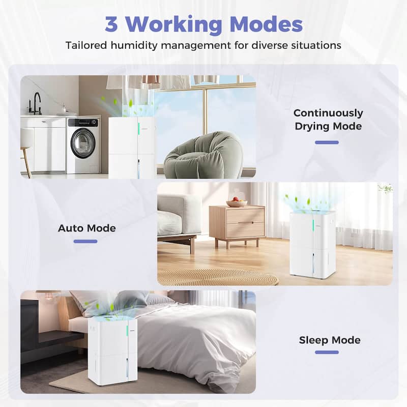 Costway 74 Pints Dehumidifier for Home 6000 Sq.Ft Dehumidifier with - See Details