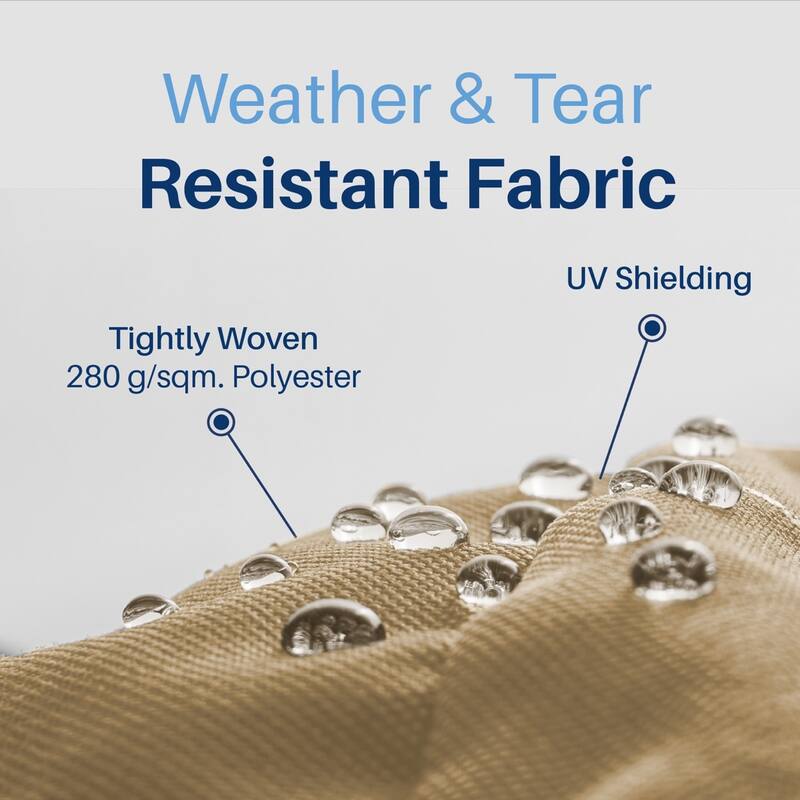 ALEKO Caribbean Manual Retractable Patio Awning - White Frame - Desert Sand - 10 x 8 Feet