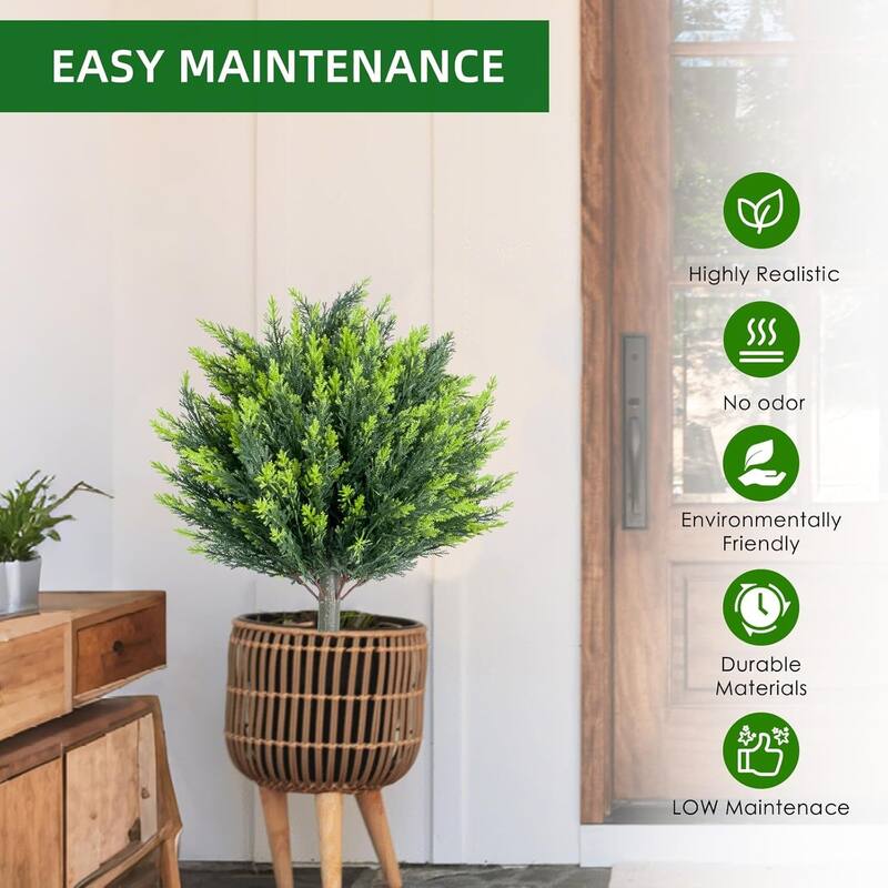 25.5" Artificial Topiary Tree with Ground Spike,Artificial Cypress Topiary Plant with Ground Stake