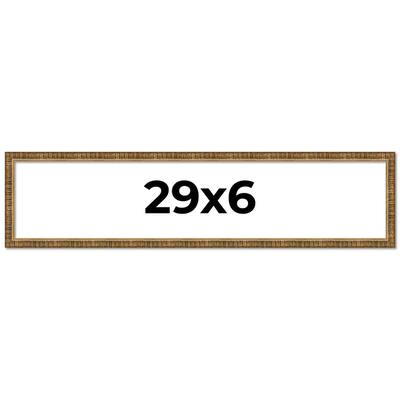 29x6 Frame Gold Solid Wood Picture Frame - Complete Modern Photo Frame