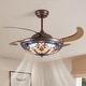preview thumbnail 31 of 49, Smart Tiffany Stained Glass Retractable Led Ceiling Fan 52''