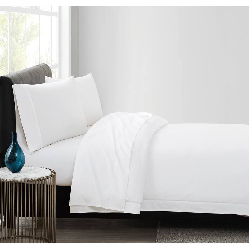 Vince Camuto Solid 400TC Percale 4 Piece Sheet Set