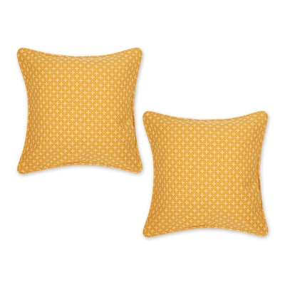 Navy Dobby Plus Recycled Cotton Pillow Cover 18x18 (Set of 2)