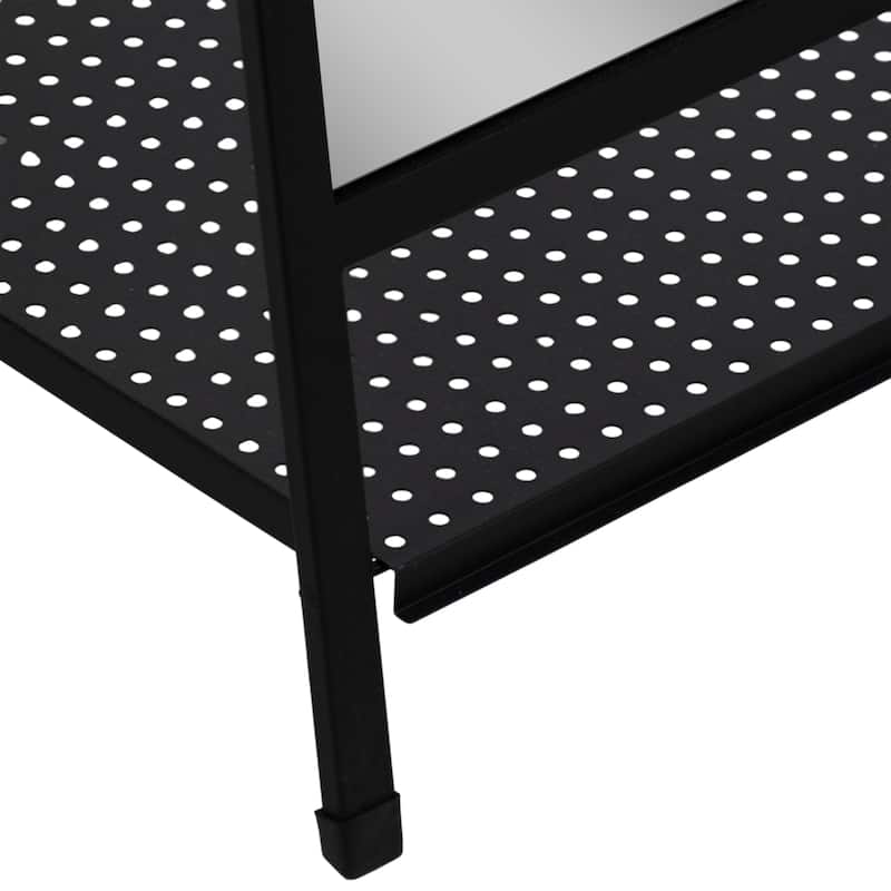 Sagebrook Home 63-inch Standing Mirror With Hooks, Black - 16" x 2" x 63"