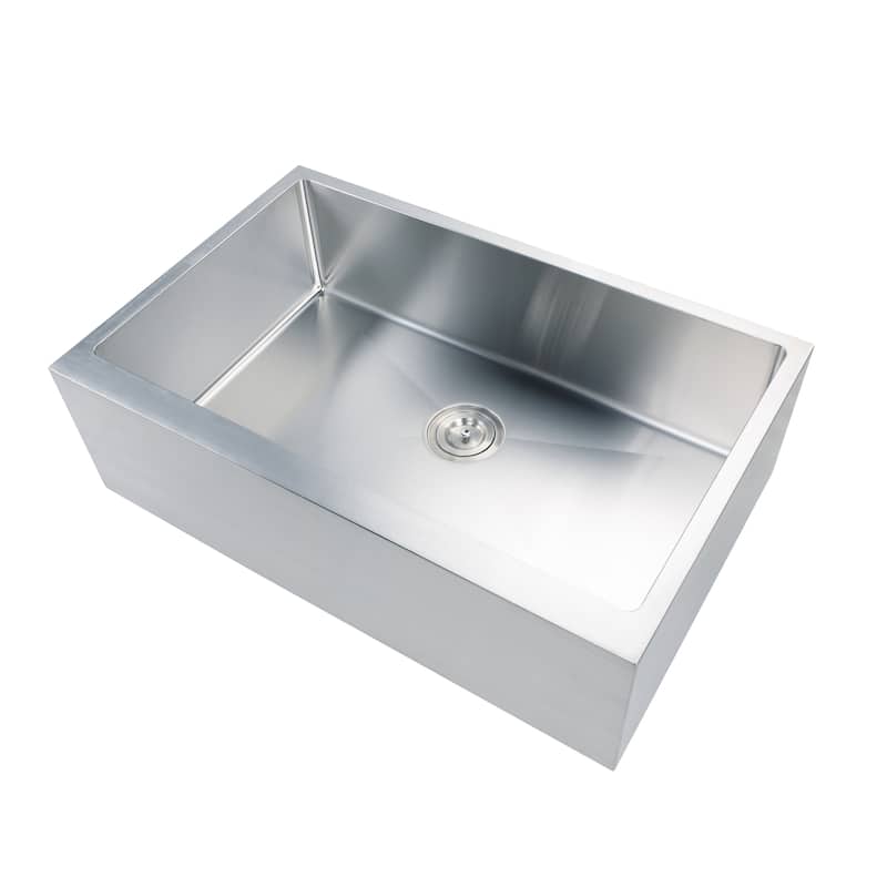 CB HOME 33"/36'' PRO Undermount Stainless Steel Kitchen Sink ,Single Bowl Farmhouse Sink with Front Flat Apron