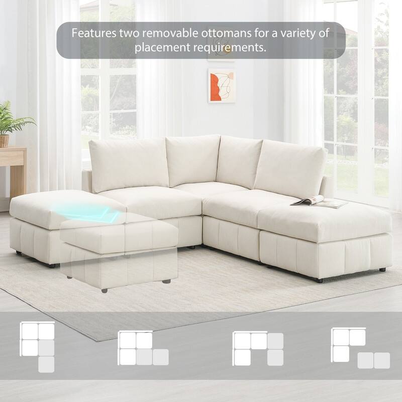 93 "modern sectional sofa, vertical stripes, 5 seat armless sofa