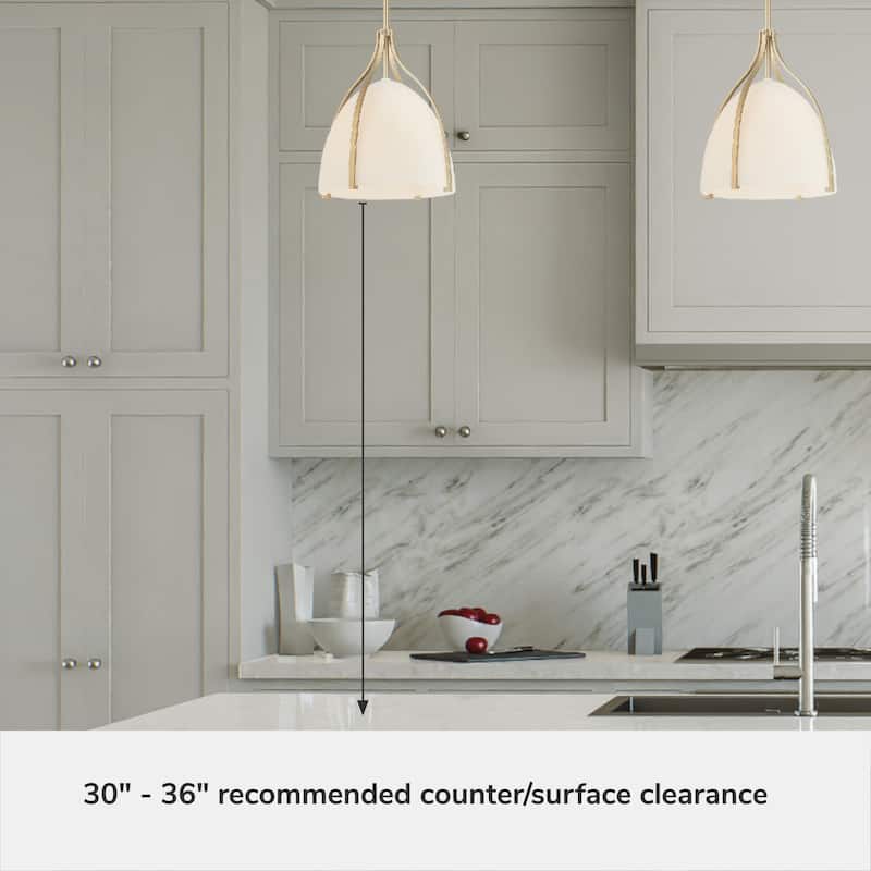 Hunter Arcelia 1-Light 12" Pendant - Modern, Contemporary, Transitional - Kitchen, Island, Dining Room, Entry.
