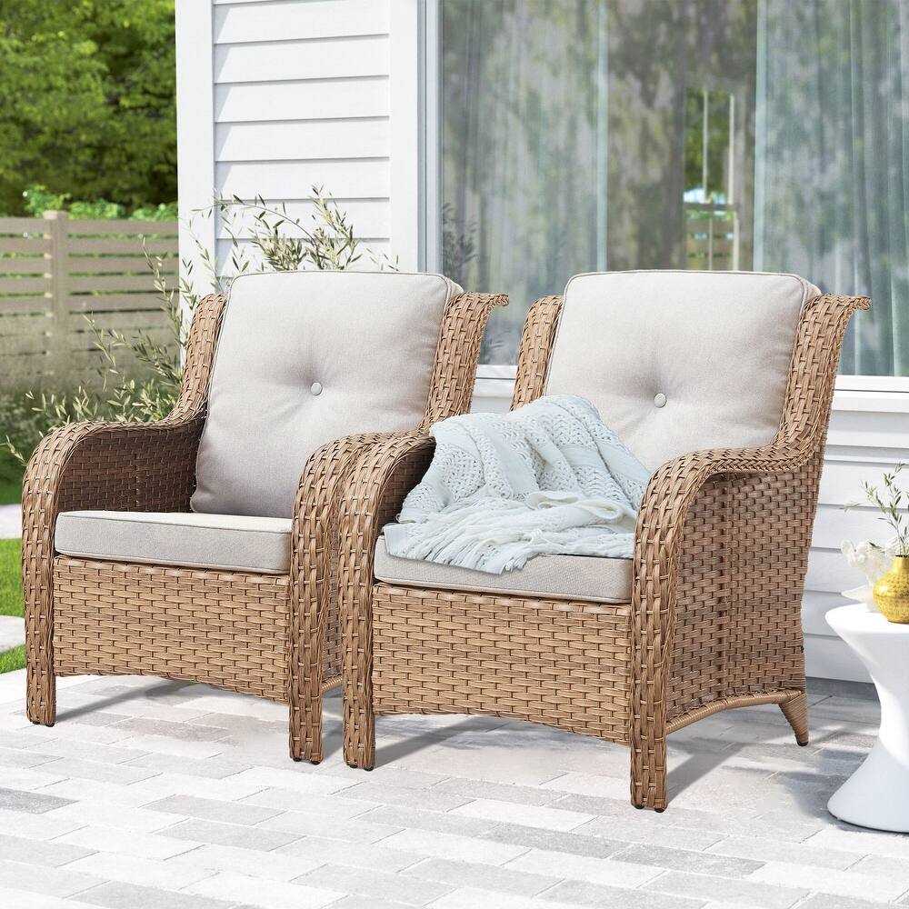 Gymojoy Outdoor Furniture Set Patio Wicker Chairs Set of 2