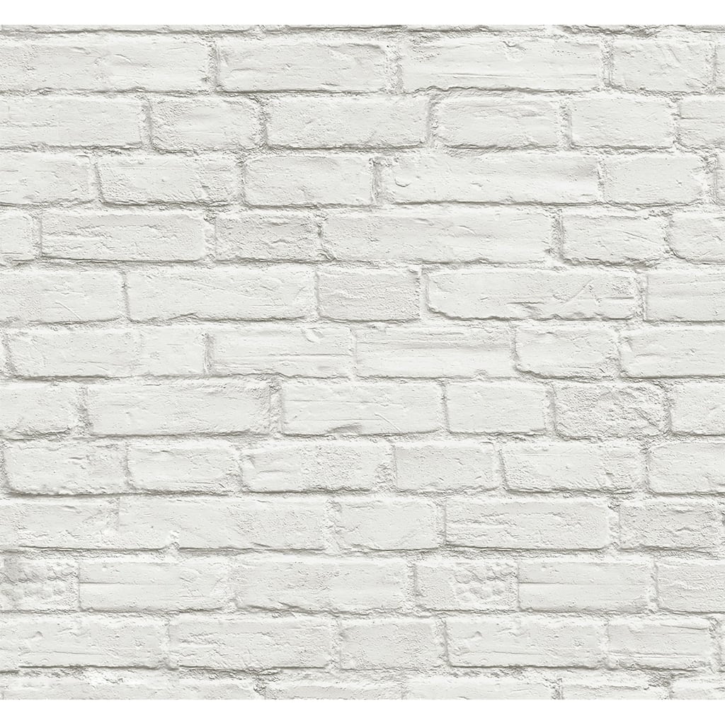 NextWall Vintage White Brick Peel and Stick Removable Wallpaper - 20.5 in. W x 18 ft. L