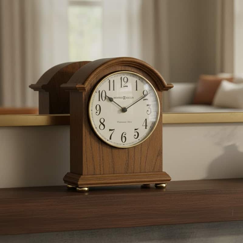 Howard Miller Myra Classic, Traditional, Old World, Chiming Mantel Clock with Silence Option, Reloj del Estante - Brown