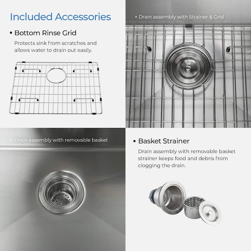 Handcrafted Undermount Single Bowl Stainless Steel Kitchen Sink