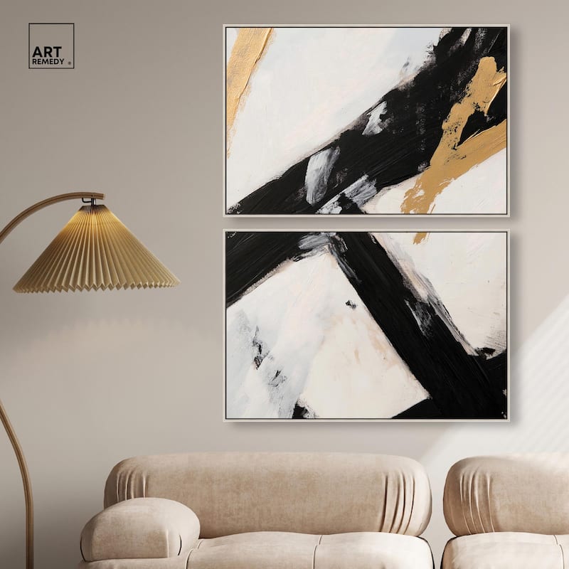 Weight of Black I Canvas Set of 2 by Art Remedy