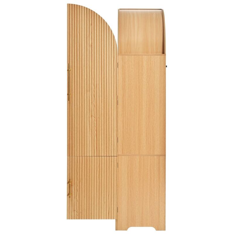 Arched 72" Tall Kitchen Pantry Cabinet with 8 Door Shelves and 3 Adjustable Shelves for Kitchen Storage Solutions