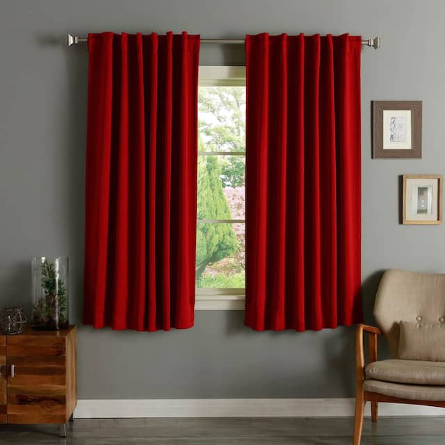 Aurora Home Insulated Thermal 63-inch Blackout Curtain Panel Pair - Cardinal Red