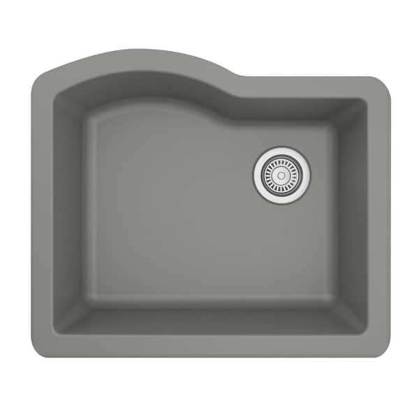 slide 19 of 57, Karran Undermount Quartz Single Bowl Kitchen Sink Grey