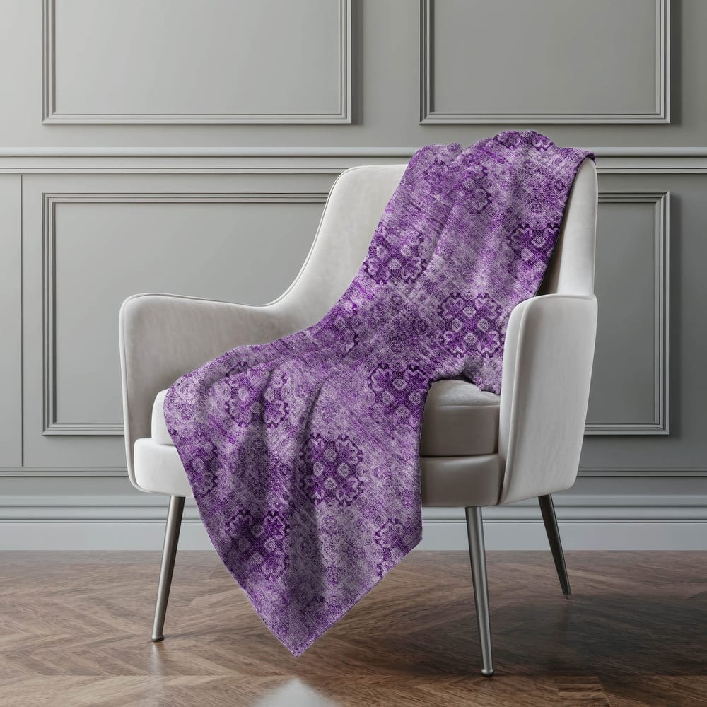 Premium Machine Washable Boho Imprints Sherpa Throw Blanket