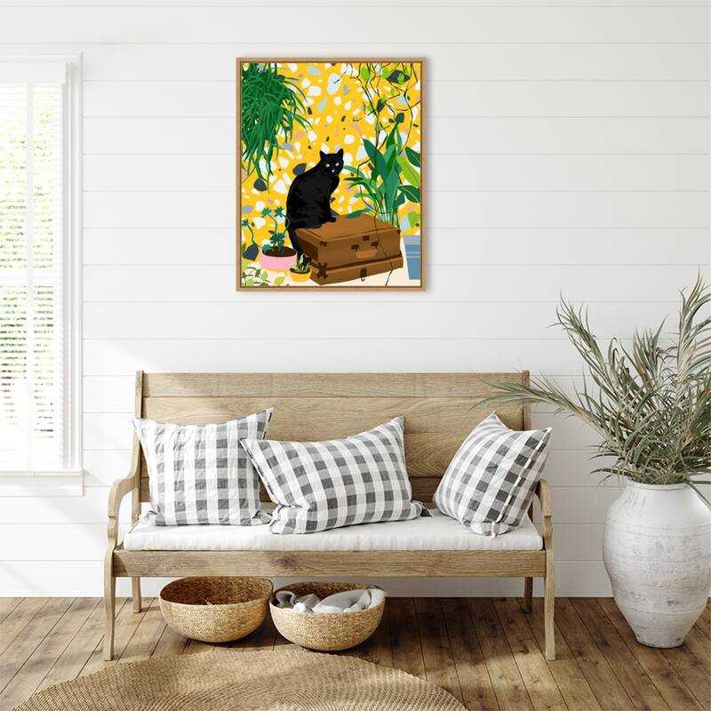 Urban Jungle Cat by Uma Gokhale Framed Canvas Wall Art