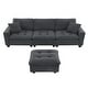 preview thumbnail 12 of 55, Roomfitters 100 x 59" Modern Convertible L-Shaped Sectional Sofa with Free Pillows, 4-Seat Suede Velvet Sleeper Sofa