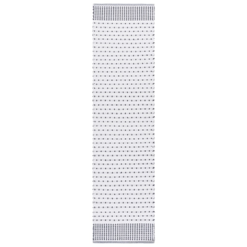 SAFAVIEH Handmade Flatweave Montauk Helena Cotton Rug - 2'3" x 9' Runner - Grey/Ivory