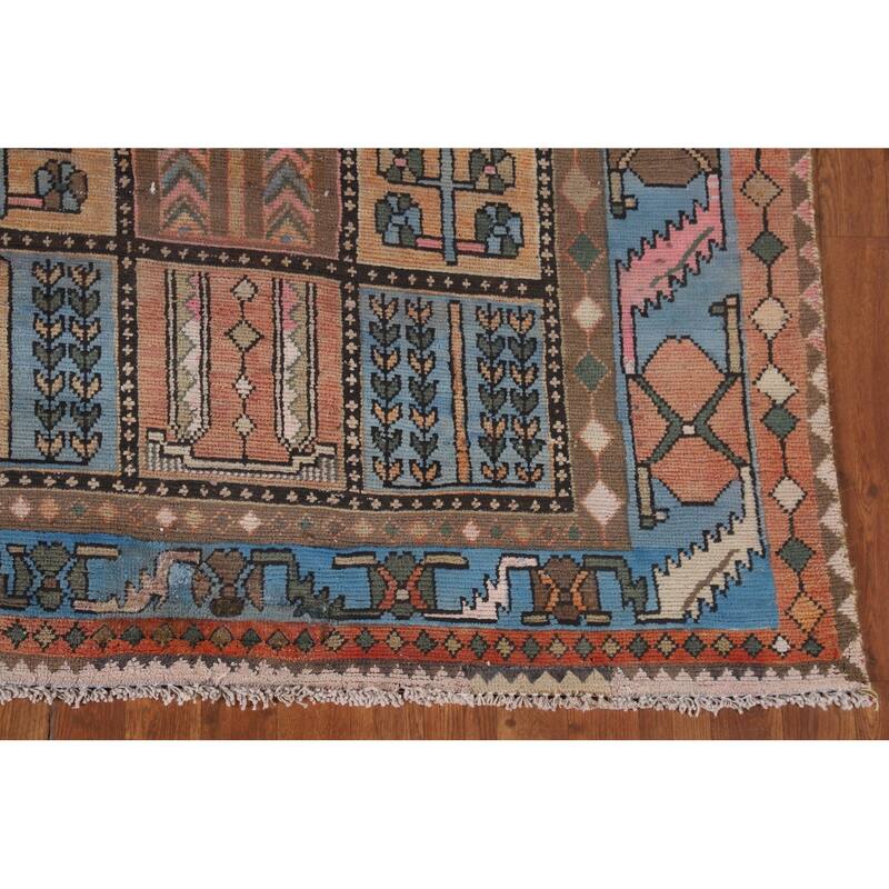 Garden Design Bakhtiari Persian Vintage Rug Handmade Wool Carpet - 6'4"x 9'5"
