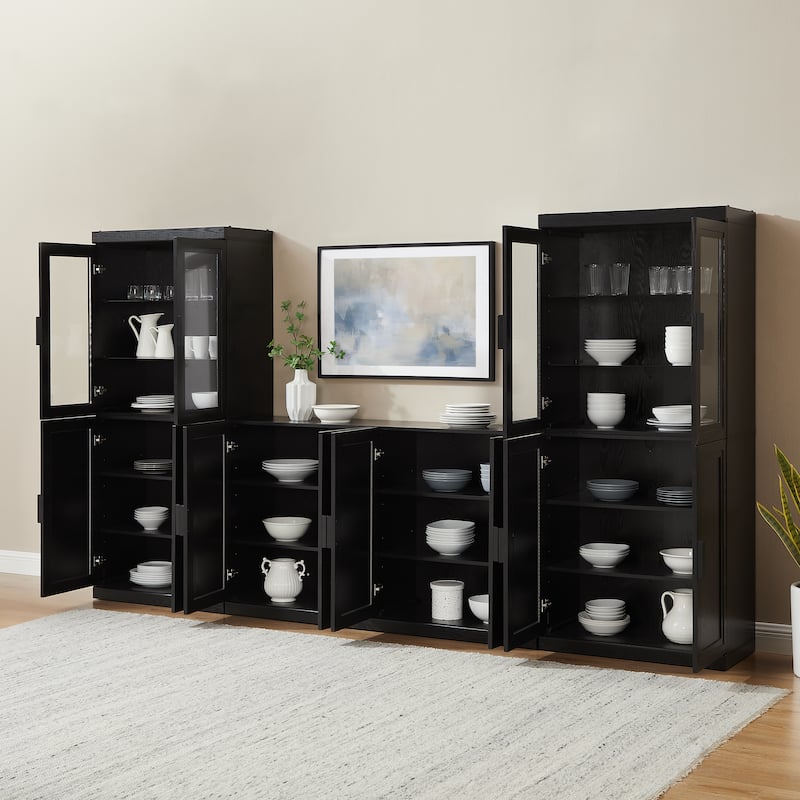 Crosley Essen 3-Piece Sideboard And Glass Door Pantry Set