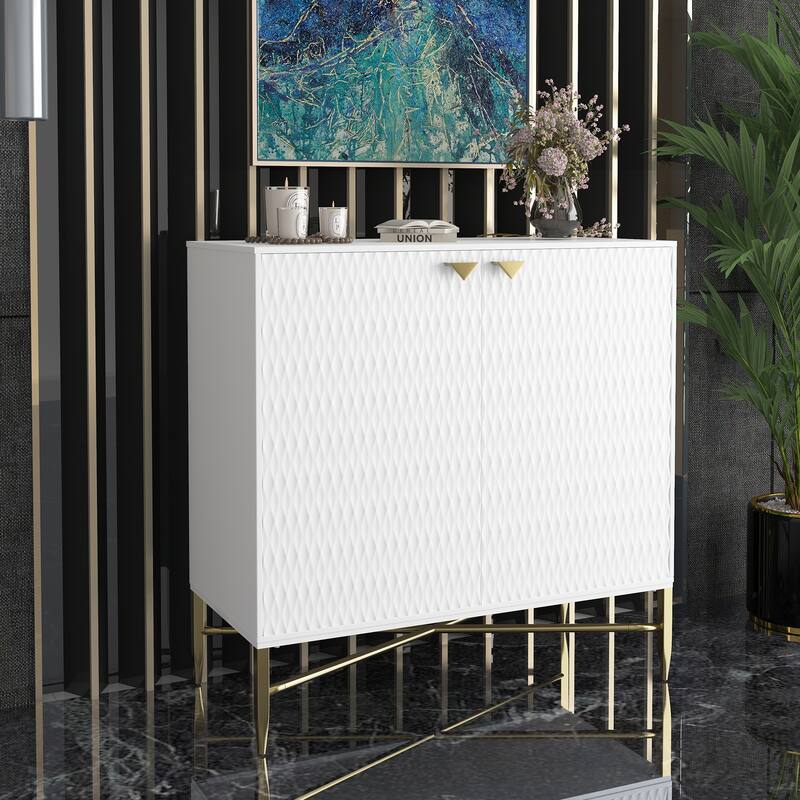 2 Door White Locker Accent Cabinet