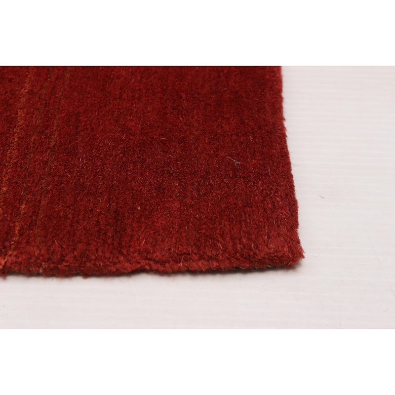ECARPETGALLERY Hand-knotted Opulence Red Viscose, Wool Rug - 11'8 x 11'6