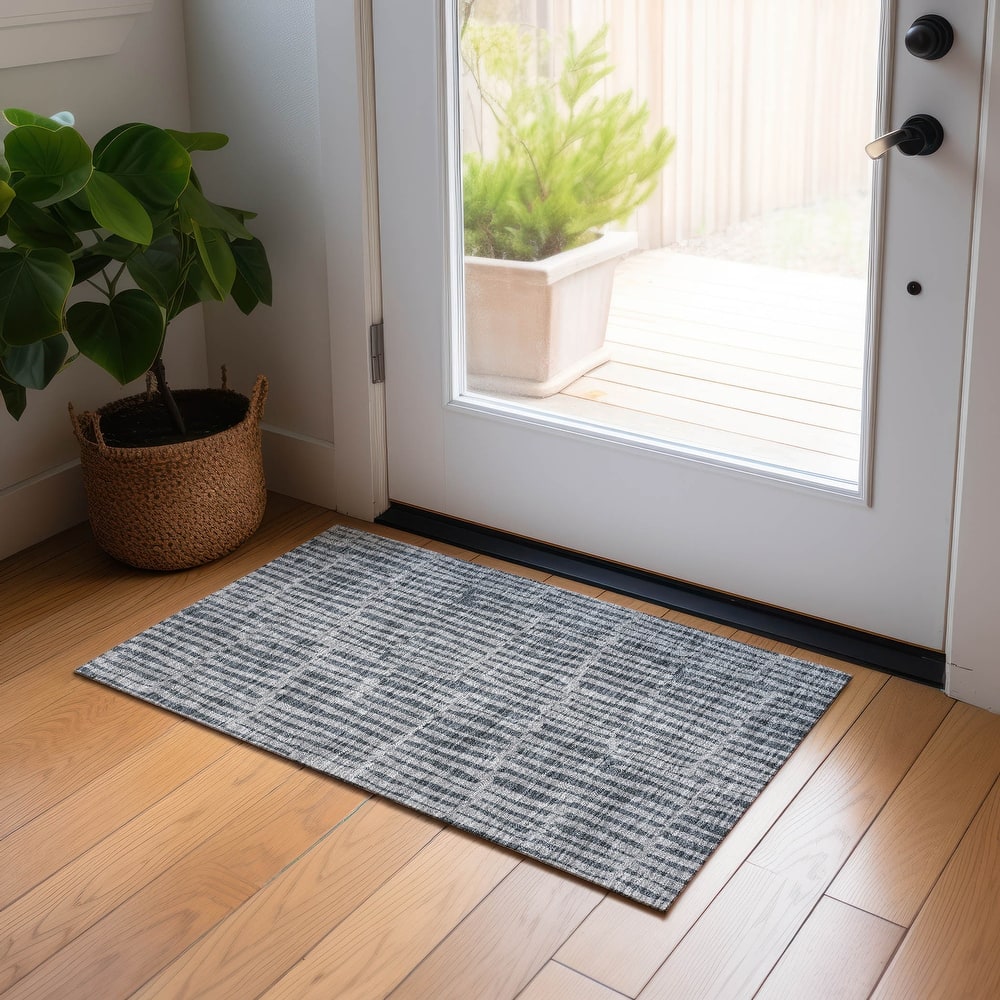 Machine Washable Indoor/ Outdoor Chantille Modern Geo Rug