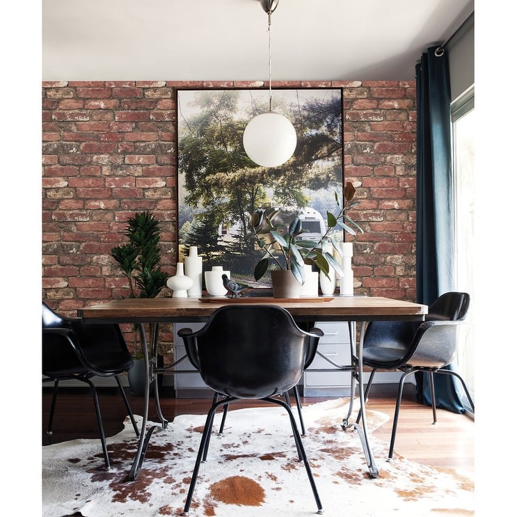 Brewster Loft Red Brick Wallpaper - 20.5 x 396 x 0.025