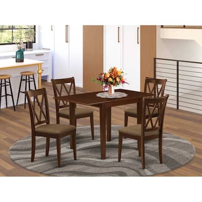 HomeStock 5-Pc Mahogany Finish Solid Wood Top-Dining Room Set-Seats 4