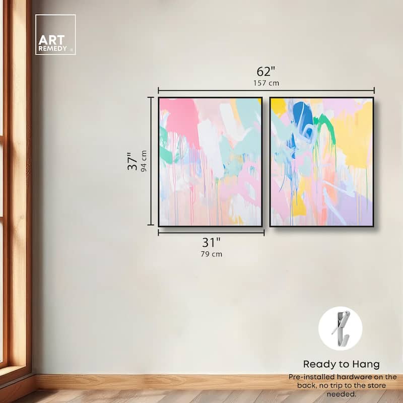 Joyful Drips Canvas Set of 2 by Art Remedy