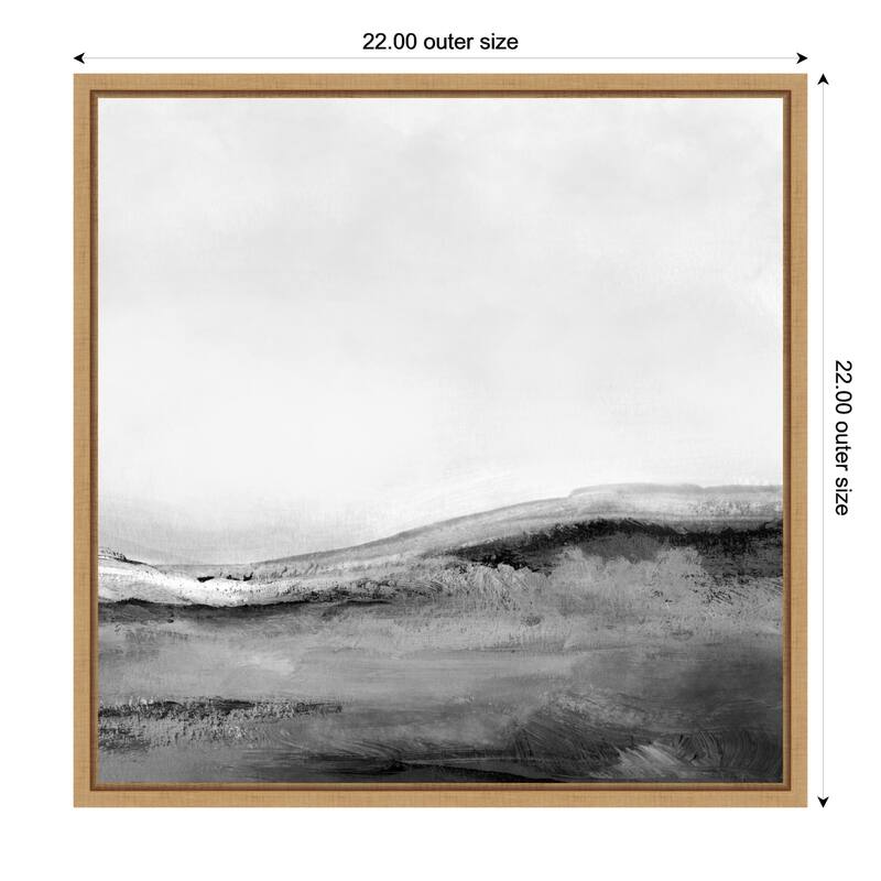 Mono Landscape No2 by Dan Hobday (22 x 22 in.), Framed Canvas Wall Art Print