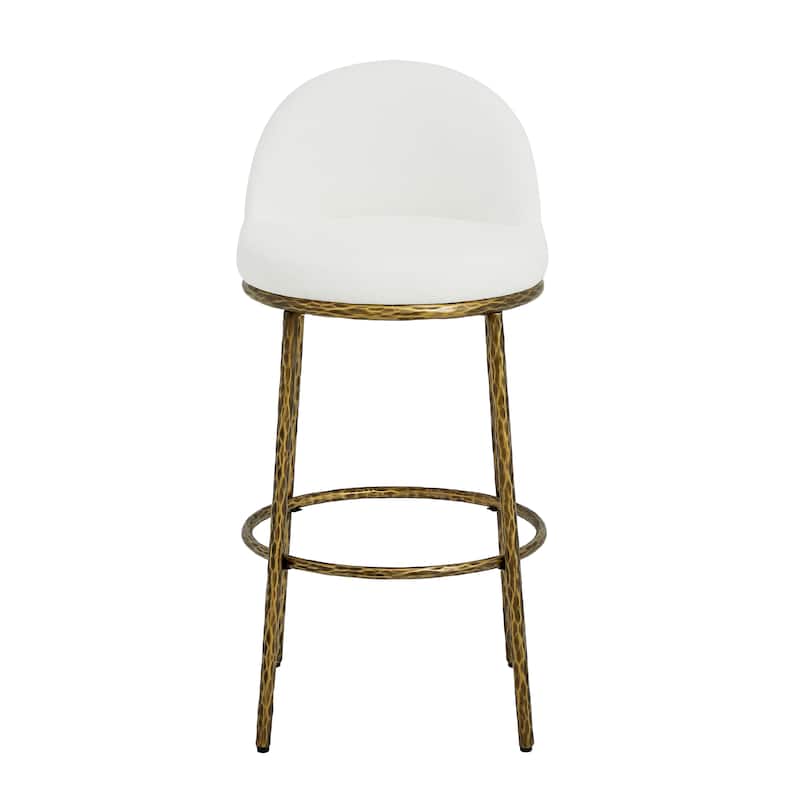 Christopher Knight Home - Altea Modern Upholstered Bar Stool with Forged Metal Legs, Set of 2