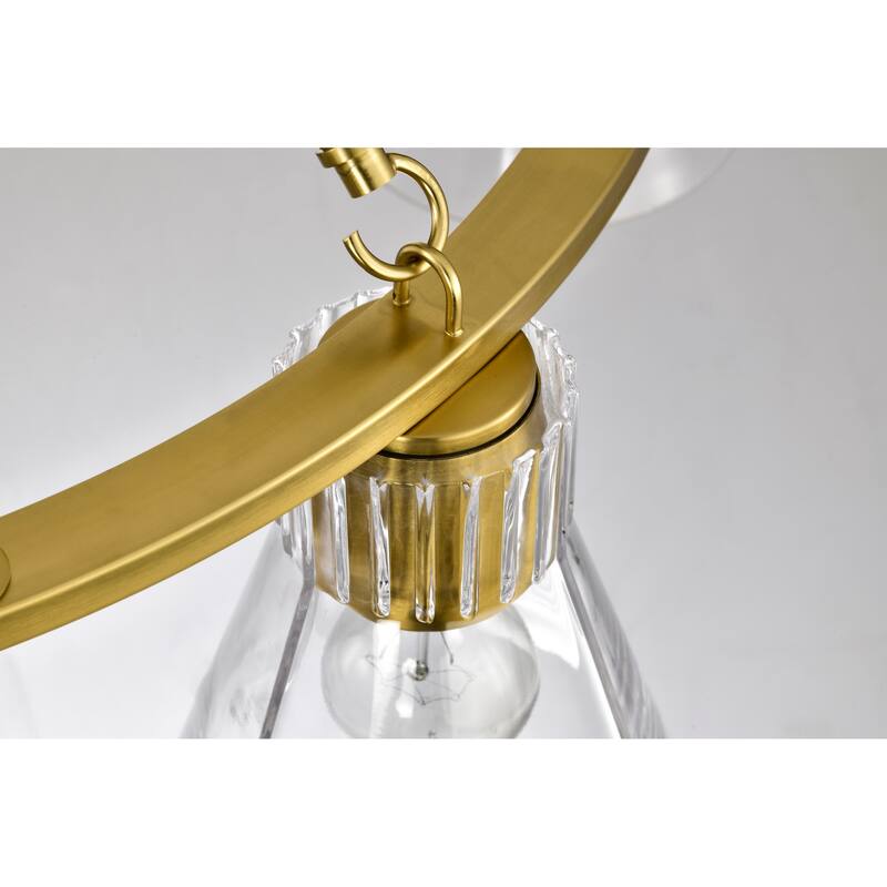 Gianna 6 Light Chandelier Vintage Brass Finish Clear Glass - Vintage Brass
