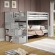 preview thumbnail 10 of 35, Taylor & Olive Trillium Twin over Twin Stairway Bunk Bed, 3 Steps Grey