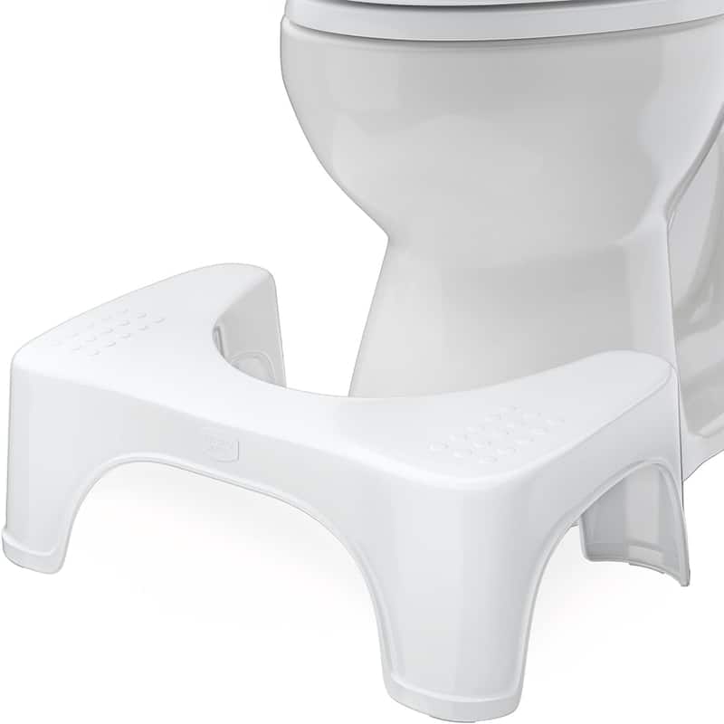 Squatty Potty Standard 7 Inch Toilet Stool, White, Durable Plastic Bathroom Squatting Poop Stool for Potty Assistance - White