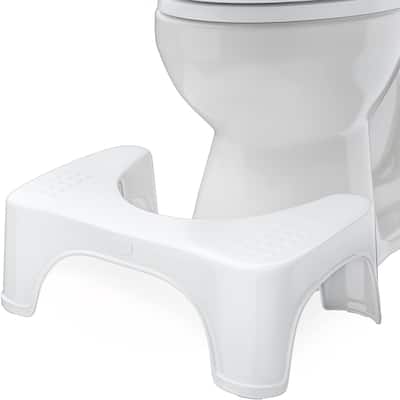 Squatty Potty Standard 7 Inch Toilet Stool, White, Durable Plastic Bathroom Squatting Poop Stool for Potty Assistance - White