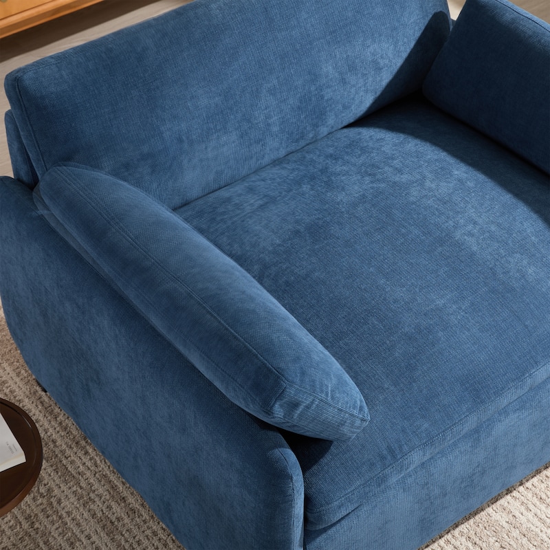 Oversized Chenille Single Sofa Chair with Pillows, 42.5" Wide & 32" Deep Seat Accent Chair Upholstered Armchair Lounge Chairs