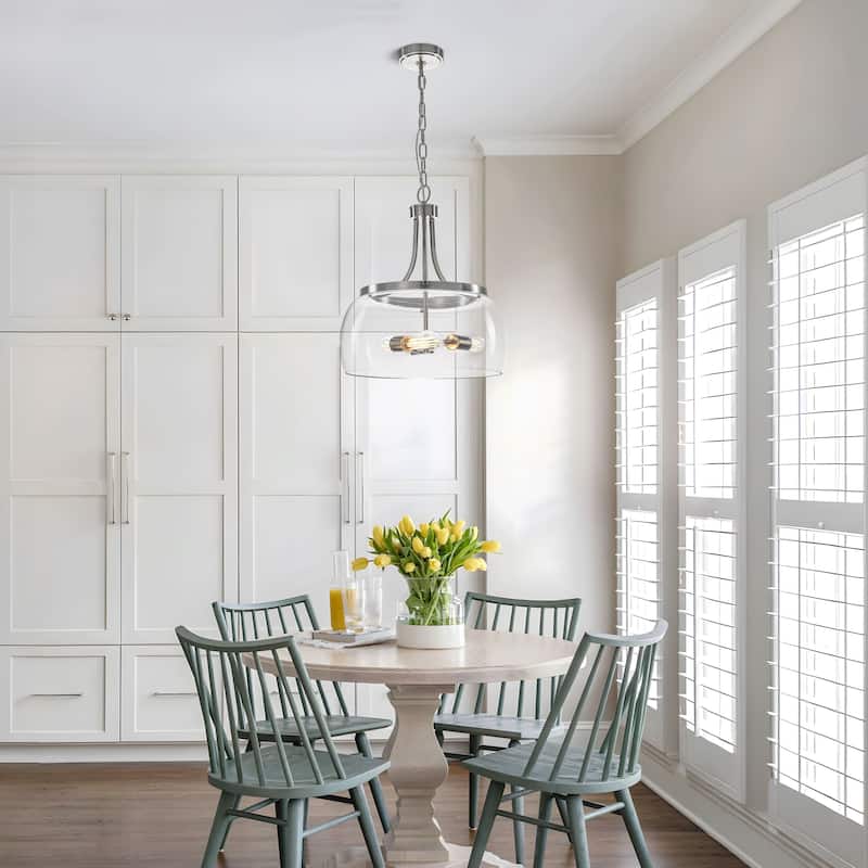 Starsky 1/3-Light Modern Clear Glass Dome Pendant Light